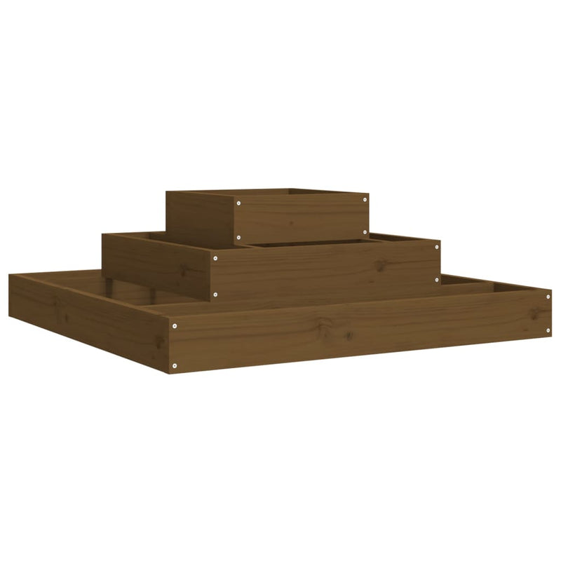 Afbeelding laden in galerijviewer, Vidaxl plantenbak 80x80x27 cm massief grenenhout honingbruin

