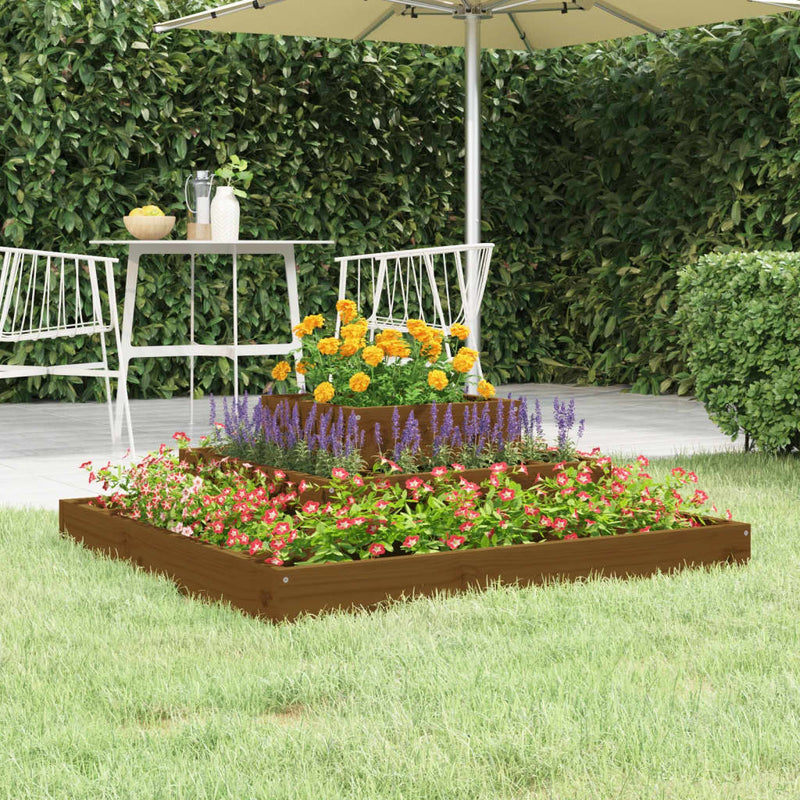 Afbeelding laden in galerijviewer, Vidaxl plantenbak 80x80x27 cm massief grenenhout honingbruin
