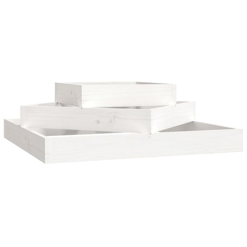 Afbeelding laden in galerijviewer, Vidaxl plantenbak 83x83x27 cm massief grenenhout wit
