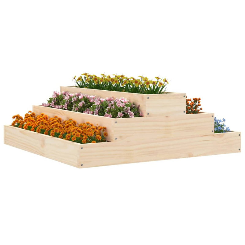 Afbeelding laden in galerijviewer, Vidaxl plantenbak 80x80x27 cm massief grenenhout
