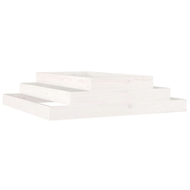 Afbeelding laden in galerijviewer, Vidaxl plantenbak 110x110x27 cm massief grenenhout wit
