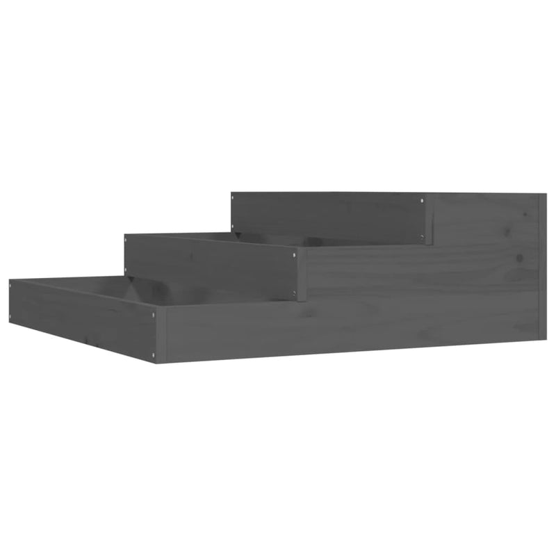 Afbeelding laden in galerijviewer, Vidaxl plantenbak 78x78x27 cm massief grenenhout grijs

