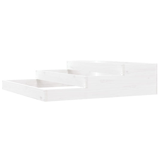 Vidaxl plantenbak 107x107x27 cm massief grenenhout wit