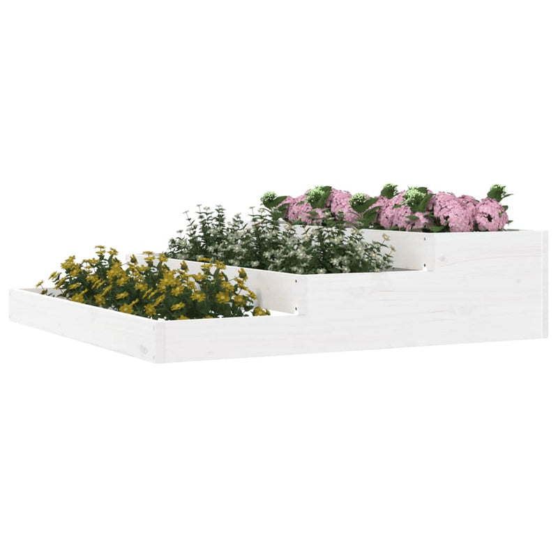 Afbeelding laden in galerijviewer, Vidaxl plantenbak 107x107x27 cm massief grenenhout wit
