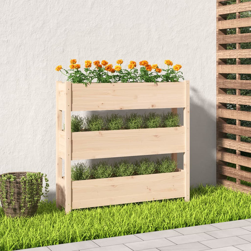 Afbeelding laden in galerijviewer, Vidaxl plantenbak 112x25x104,5 cm massief grenenhout
