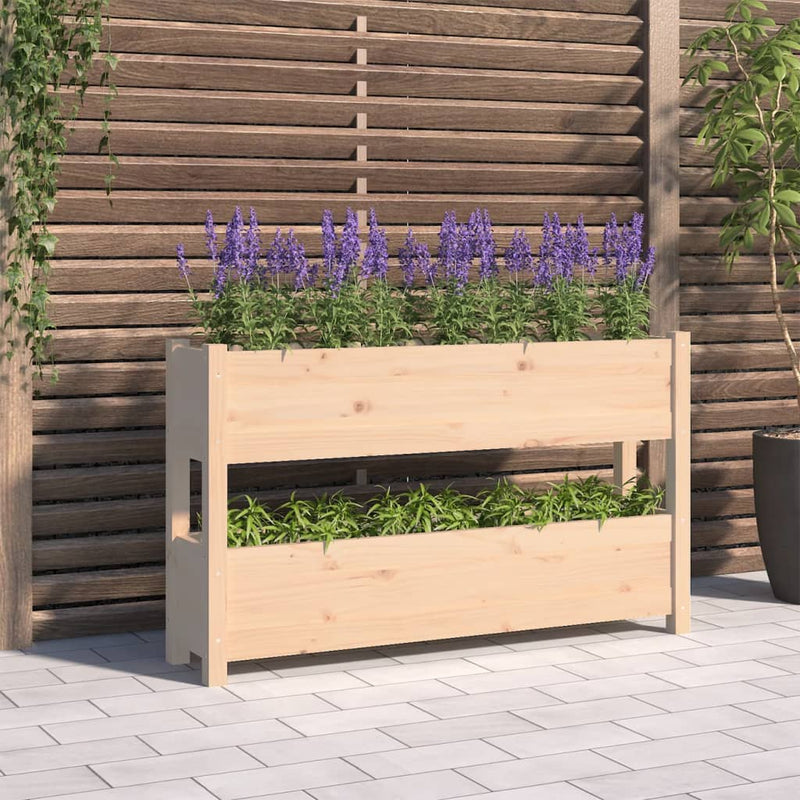 Afbeelding laden in galerijviewer, Vidaxl plantenbak 112x25x66 cm massief grenenhout

