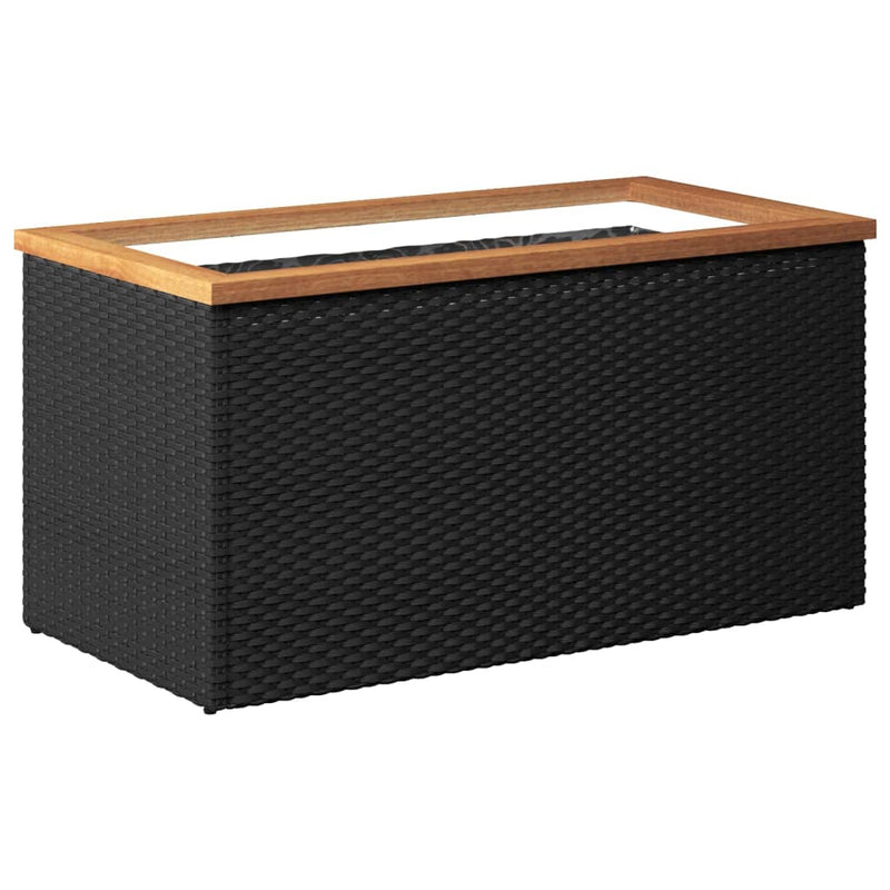 Afbeelding laden in galerijviewer, Vidaxl plantenbak 80x40x40 cm poly rattan zwart
