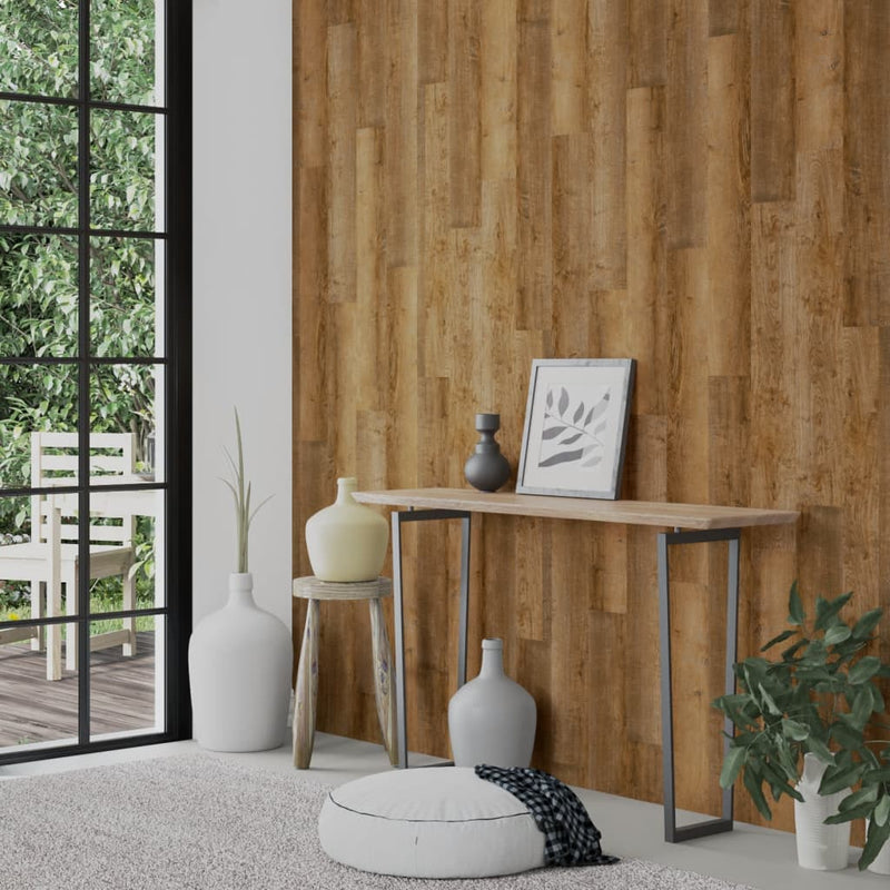 Afbeelding laden in galerijviewer, Vidaxl wandpanelen houtlook 2,06 m² pvc bruin
