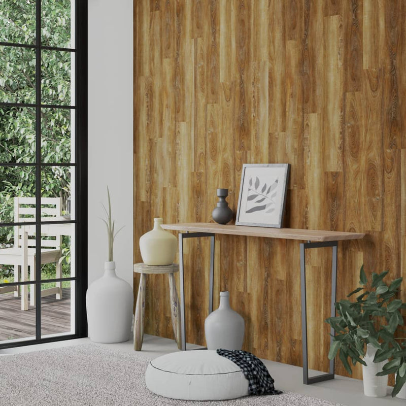 Afbeelding laden in galerijviewer, Vidaxl wandpanelen houtlook 2,06 m² pvc bruin

