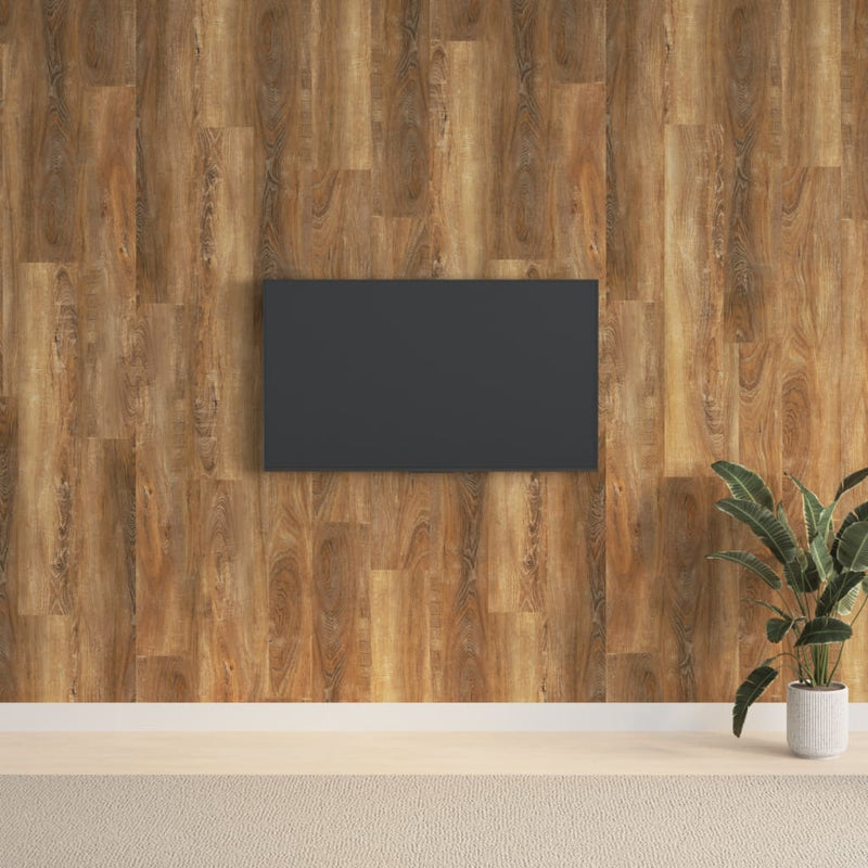 Afbeelding laden in galerijviewer, Vidaxl wandpanelen houtlook 2,06 m² pvc bruin
