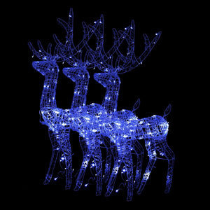 VidaXL Kerstversieringen rendier 3 st 120 cm acryl blauw