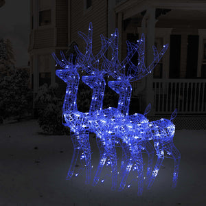 VidaXL Kerstversieringen rendier 3 st 120 cm acryl blauw