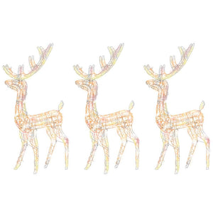 VidaXL Kerstversiering rendier 3 st meerkleurig 120 cm acryl
