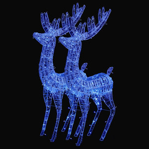 VidaXL Kerstdecoratie rendier XXL 2 st 250 LED's blauw 180 cm acryl