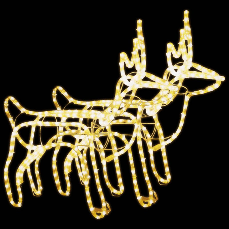 Afbeelding laden in galerijviewer, VidaXL Kerstfiguur rendier 2 st 60x30x60 cm warmwit
