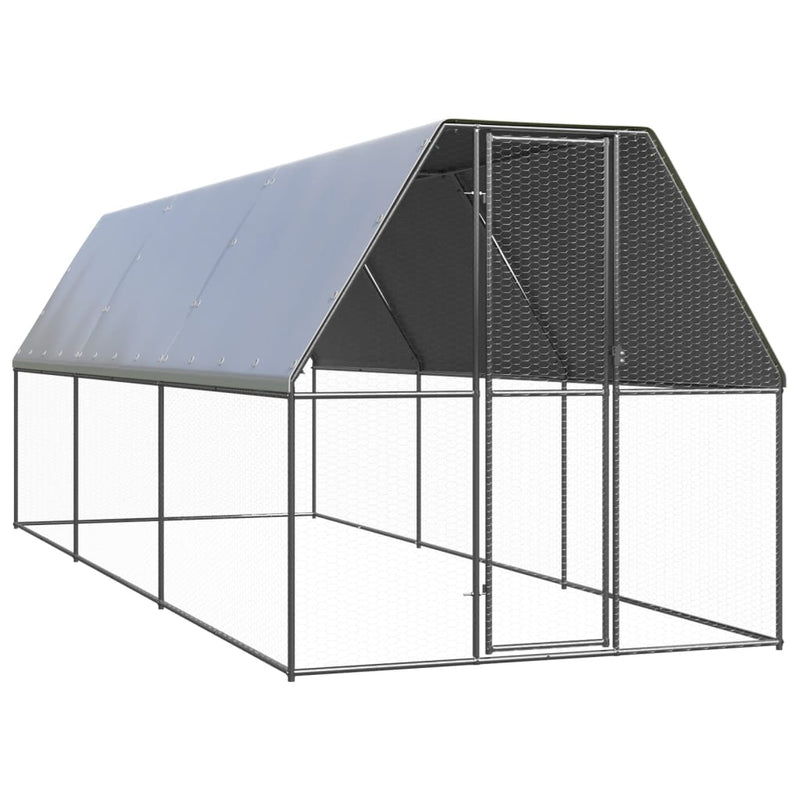Afbeelding laden in galerijviewer, VidaXL Buitenhok voor kippen 2x6x2 m gegalvaniseerd staal
