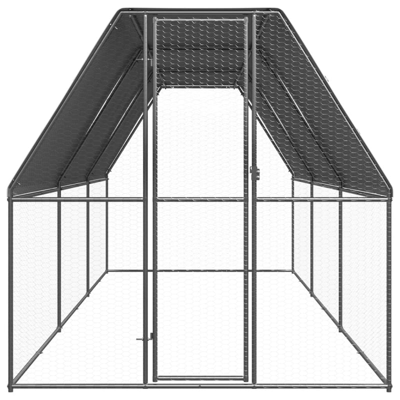 Afbeelding laden in galerijviewer, VidaXL Buitenhok voor kippen 2x6x2 m gegalvaniseerd staal
