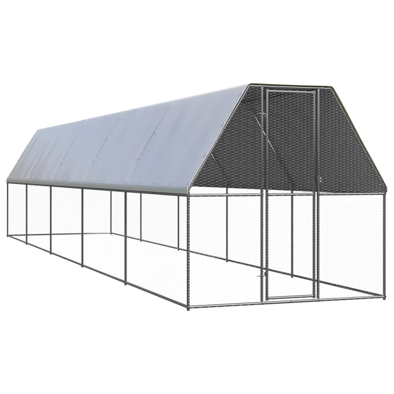 Afbeelding laden in galerijviewer, VidaXL Buitenhok voor kippen 2x10x2 m gegalvaniseerd staal
