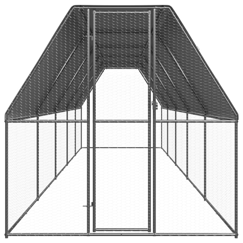 Afbeelding laden in galerijviewer, VidaXL Buitenhok voor kippen 2x10x2 m gegalvaniseerd staal
