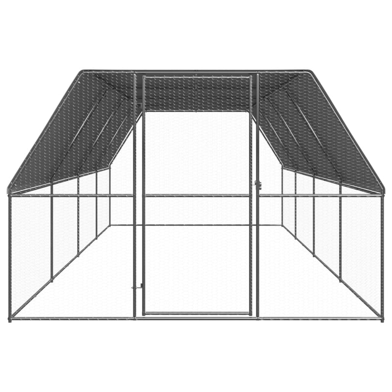 Afbeelding laden in galerijviewer, VidaXL Buitenhok voor kippen 3x8x2 m gegalvaniseerd staal

