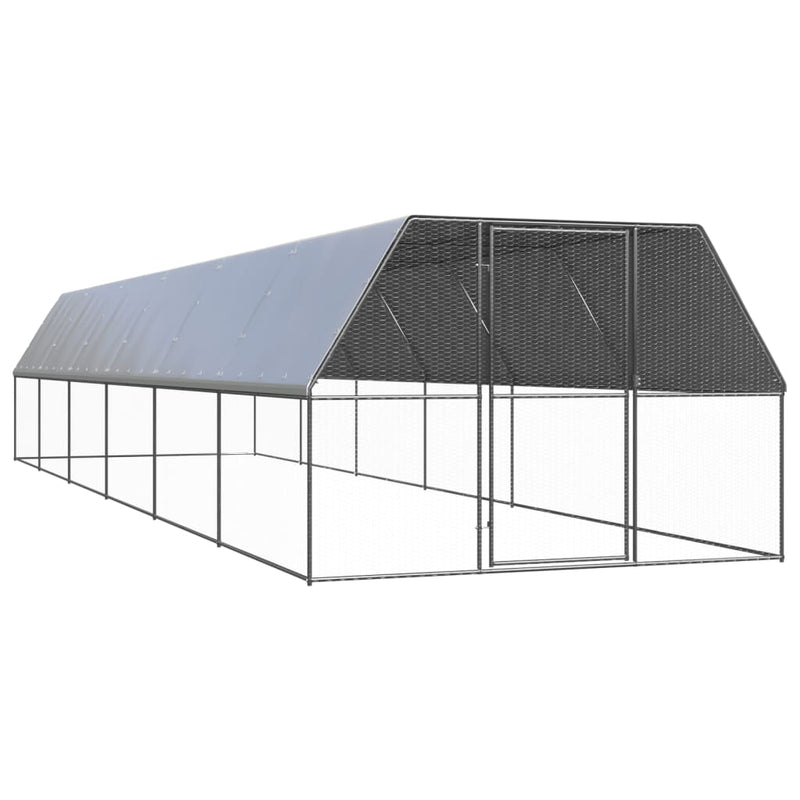 Afbeelding laden in galerijviewer, VidaXL Buitenhok voor kippen 3x12x2 m gegalvaniseerd staal
