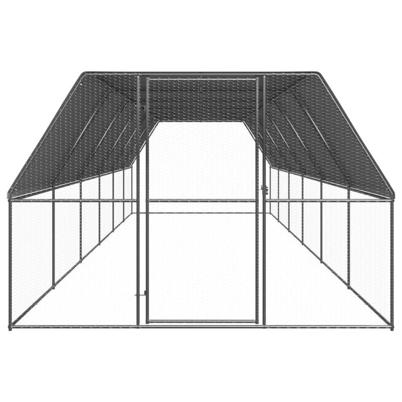 Afbeelding laden in galerijviewer, VidaXL Buitenhok voor kippen 3x12x2 m gegalvaniseerd staal

