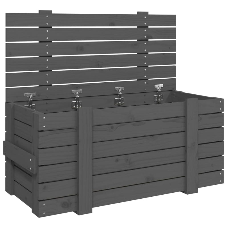 Afbeelding laden in galerijviewer, Vidaxl opbergbox 91x40,5x42 cm massief grenenhout grijs
