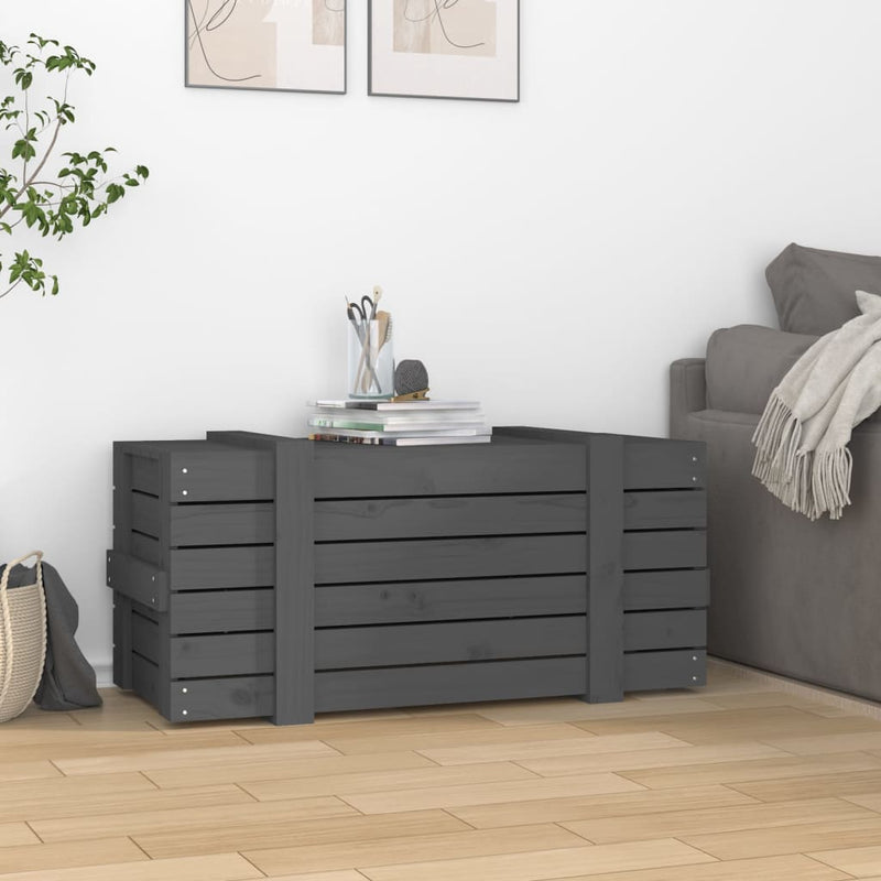 Afbeelding laden in galerijviewer, Vidaxl opbergbox 91x40,5x42 cm massief grenenhout grijs

