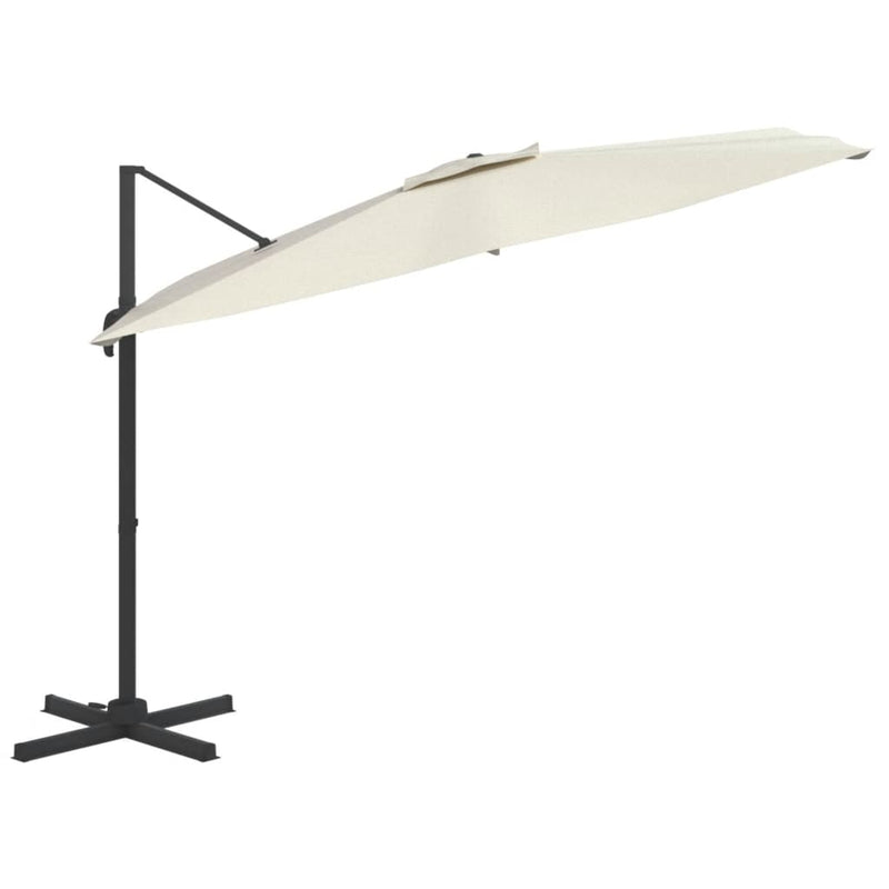 Afbeelding laden in galerijviewer, Vidaxl zweefparasol met aluminium paal 300x300 cm zandwit
