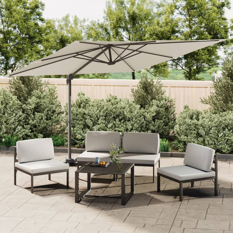 Afbeelding laden in galerijviewer, Vidaxl zweefparasol met aluminium paal 300x300 cm zandwit
