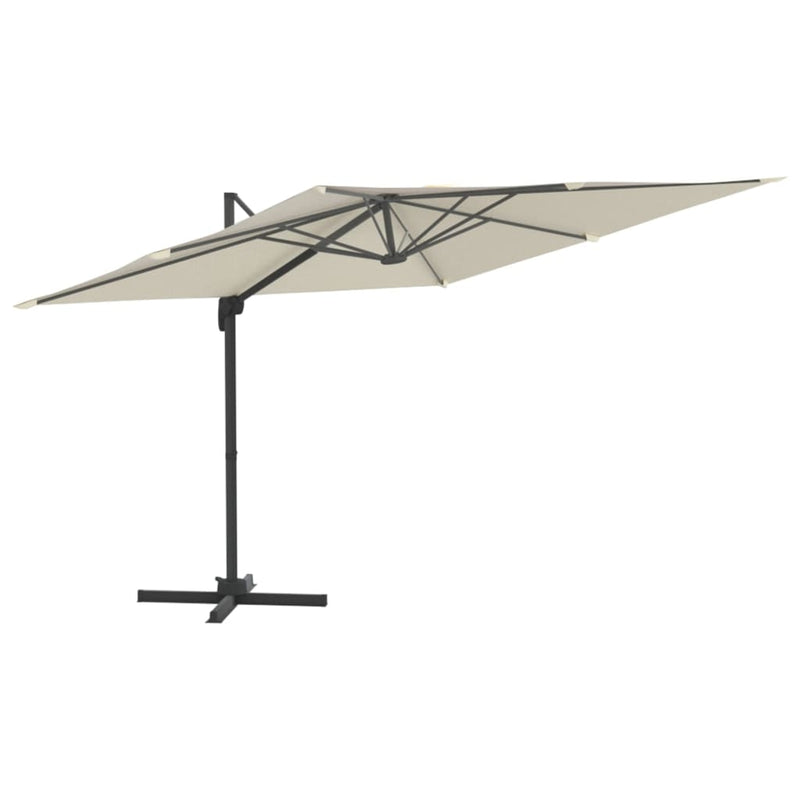 Afbeelding laden in galerijviewer, Vidaxl zweefparasol met led-verlichting 400x300 cm zandwit
