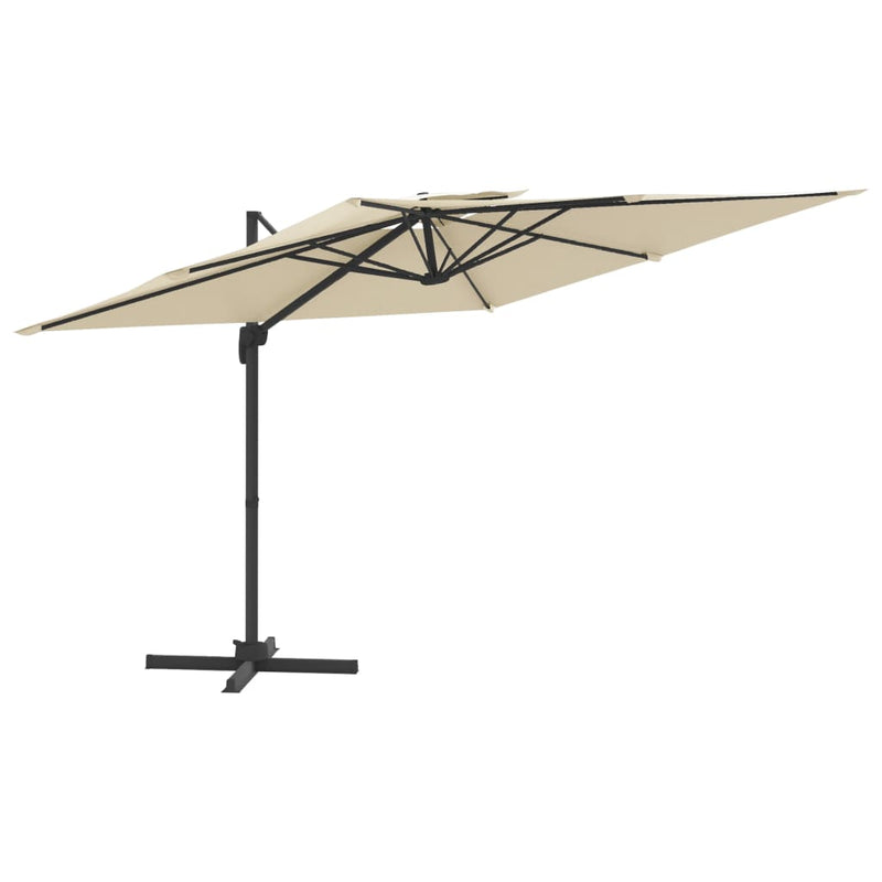 Afbeelding laden in galerijviewer, Vidaxl zweefparasol met dubbel dak 300x300 cm zandwit
