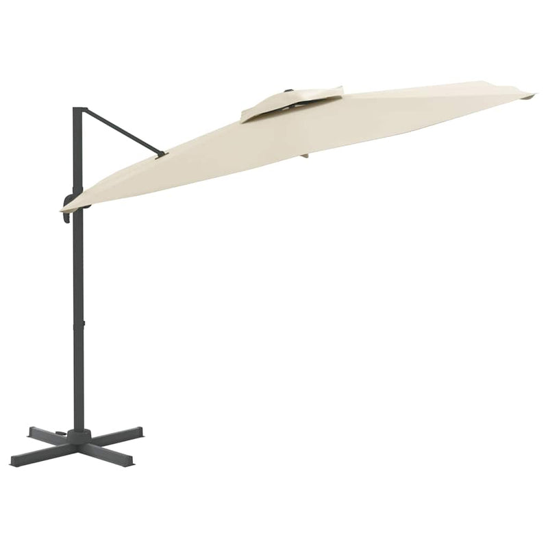 Afbeelding laden in galerijviewer, Vidaxl zweefparasol met dubbel dak 300x300 cm zandwit
