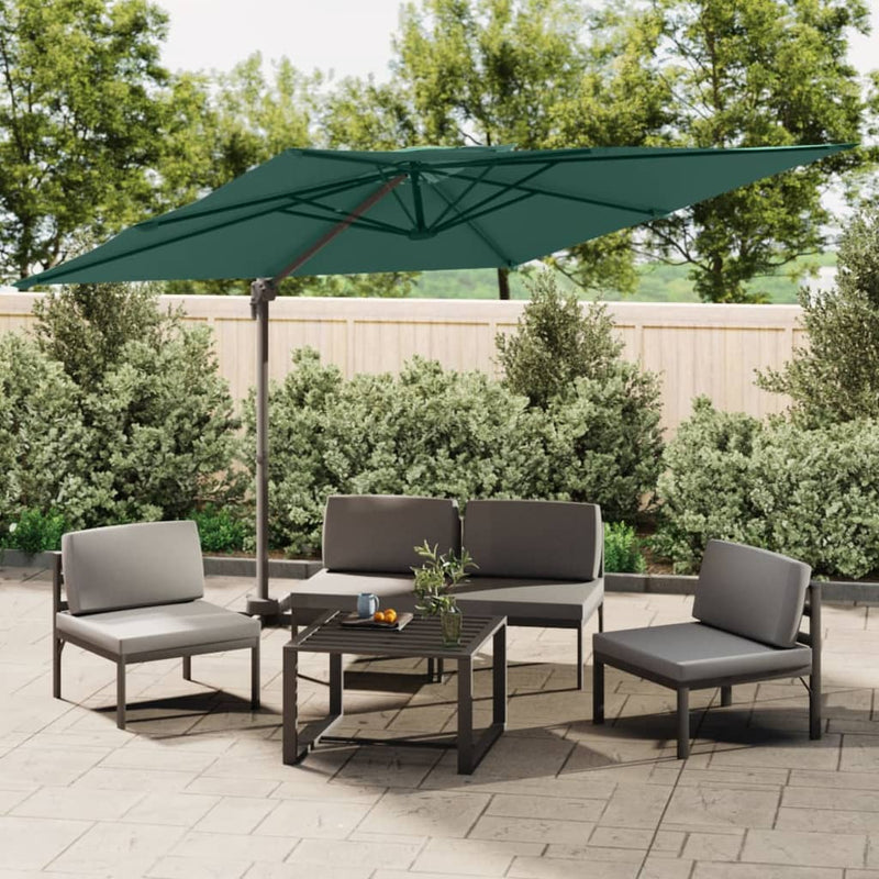 Afbeelding laden in galerijviewer, Vidaxl zweefparasol met dubbel dak 300x300 cm groen
