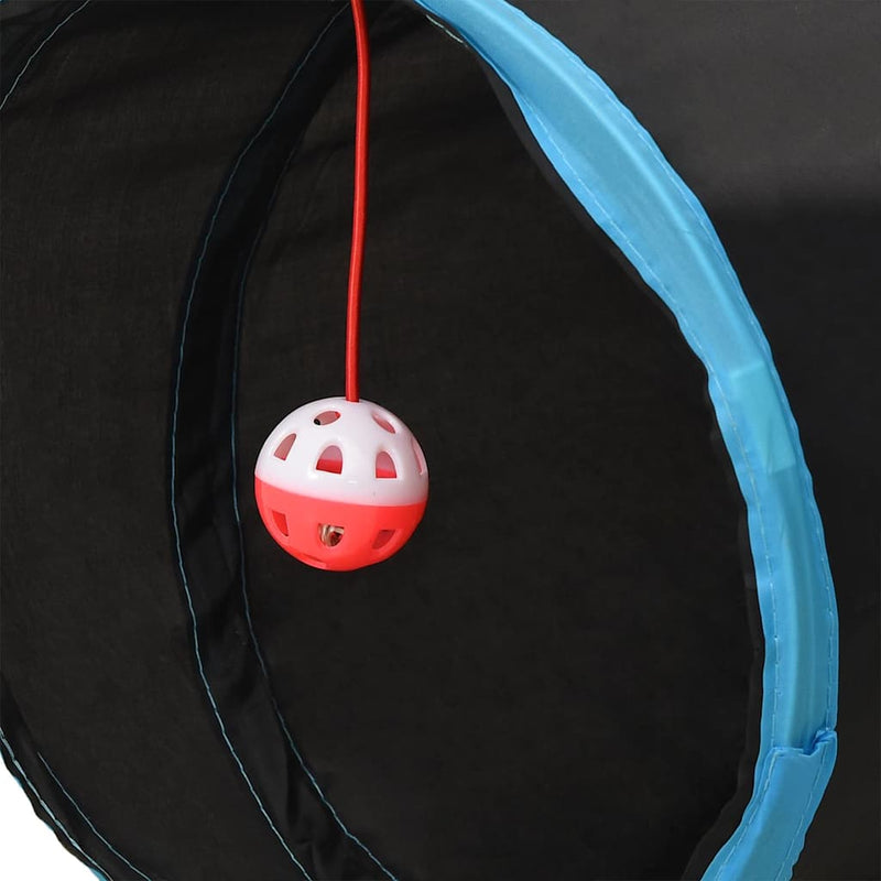 Afbeelding laden in galerijviewer, Vidaxl kattentunnel s-vorm 122 cm polyester zwart en blauw
