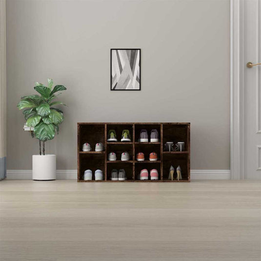 Vidaxl schoenenbank 103x30x55 cm bewerkt hout gerookt eikenkleurig