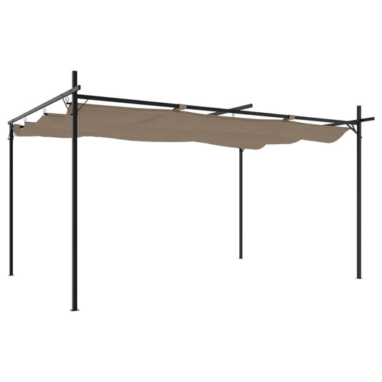 Vidaxl pergola met uitschuifbaar dak 395x292x230 taupe