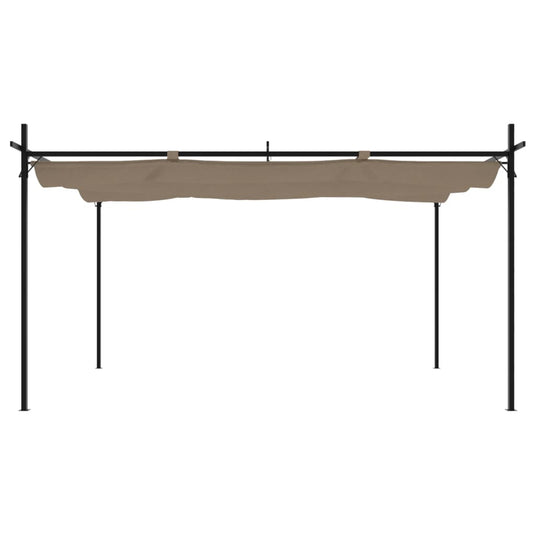 Vidaxl pergola met uitschuifbaar dak 395x292x230 taupe