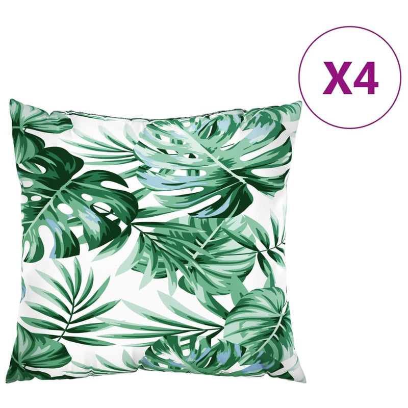 Afbeelding laden in galerijviewer, Vidaxl bankkussens 4 st bladpatroon 60x60 cm stof
