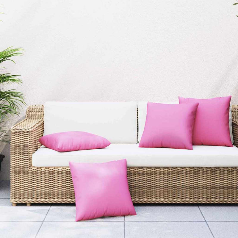 Afbeelding laden in galerijviewer, Vidaxl spreidkussens effen 4 pcs roze 60 x 60 cm polyester stof
