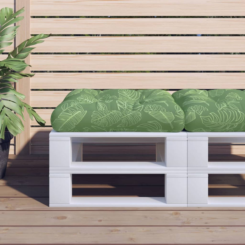 Afbeelding laden in galerijviewer, Vidaxl palletkussen bladpatroon 50x50x12 cm stof
