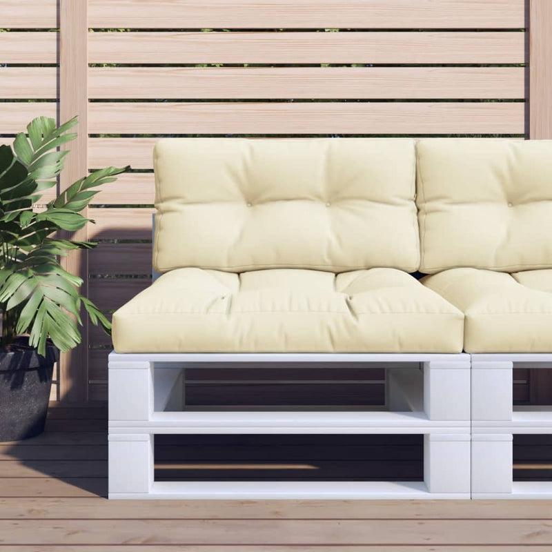 Afbeelding laden in galerijviewer, Vidaxl palletkussen 80x40x12 cm stof crèmekleurig
