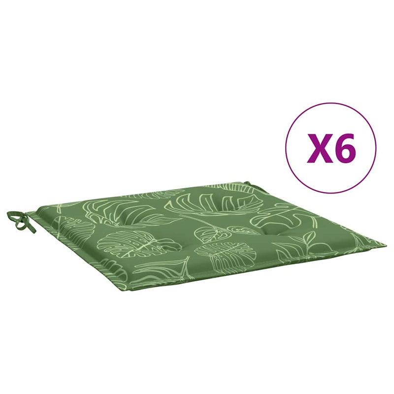 Afbeelding laden in galerijviewer, Vidaxl stoelkussens 6 st bladpatroon 40x40x3 cm stof
