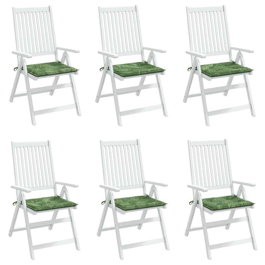 Vidaxl stoelkussens 6 st bladpatroon 40x40x3 cm stof
