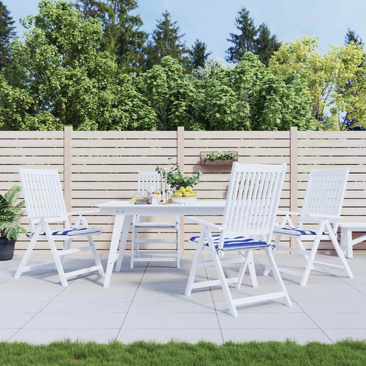 Vidaxl tuinstoelkussens 4 st gestreept 50x50x4 cm stof wit en blauw