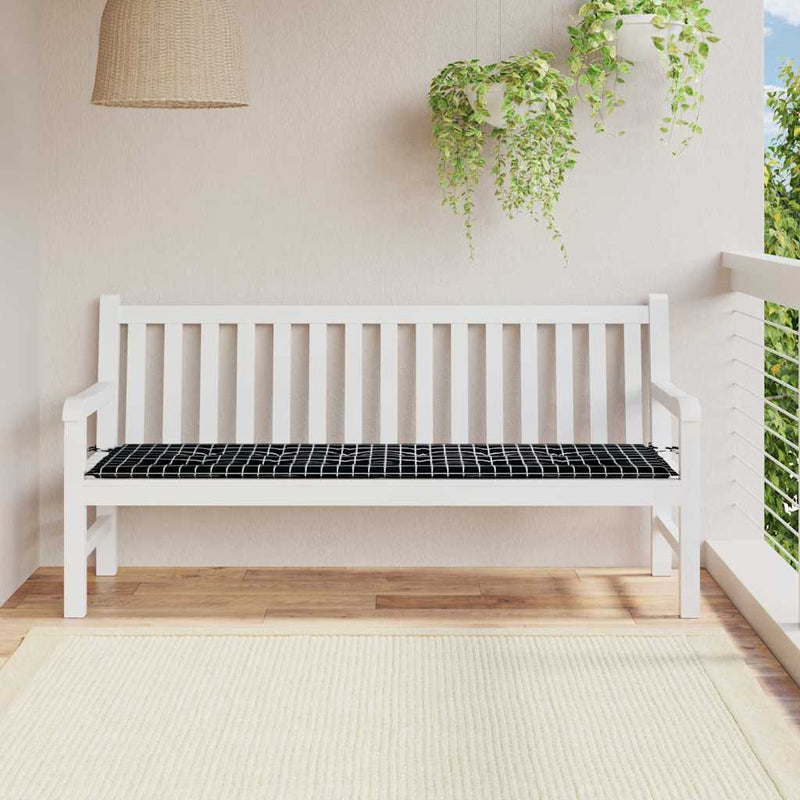 Afbeelding laden in galerijviewer, Vidaxl bankkussen geruit zwart ruit 150 x 50 x 3 cm oxford stof
