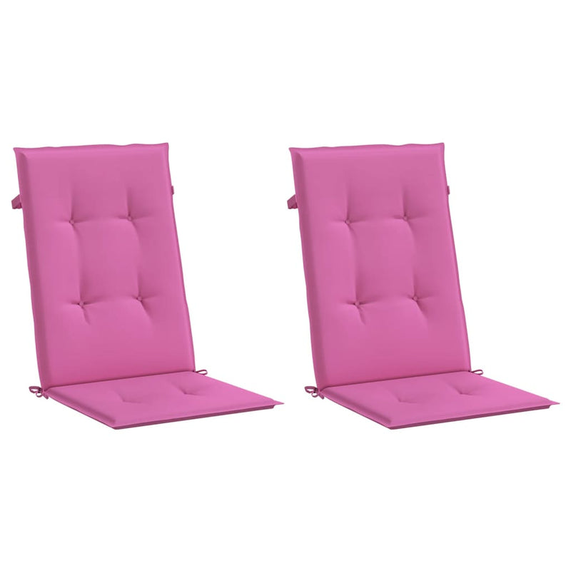 Afbeelding laden in galerijviewer, Vidaxl tuinstoelkussens hoge rugleuning 2 st 120x50x3 cm stof roze
