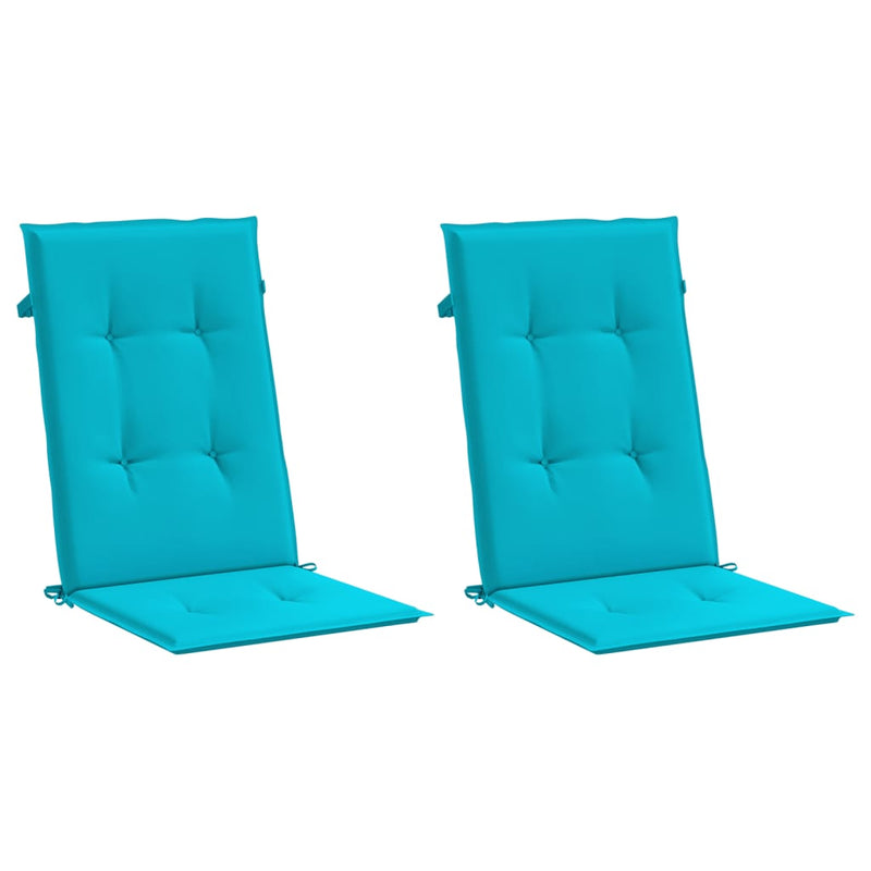 Afbeelding laden in galerijviewer, Vidaxl stoelkussens 2 st hoge rug stof turquoise
