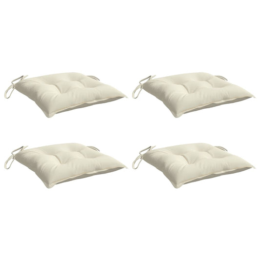Vidaxl stoelkussens 4 st 40x40x7 cm oxford stof crèmewit