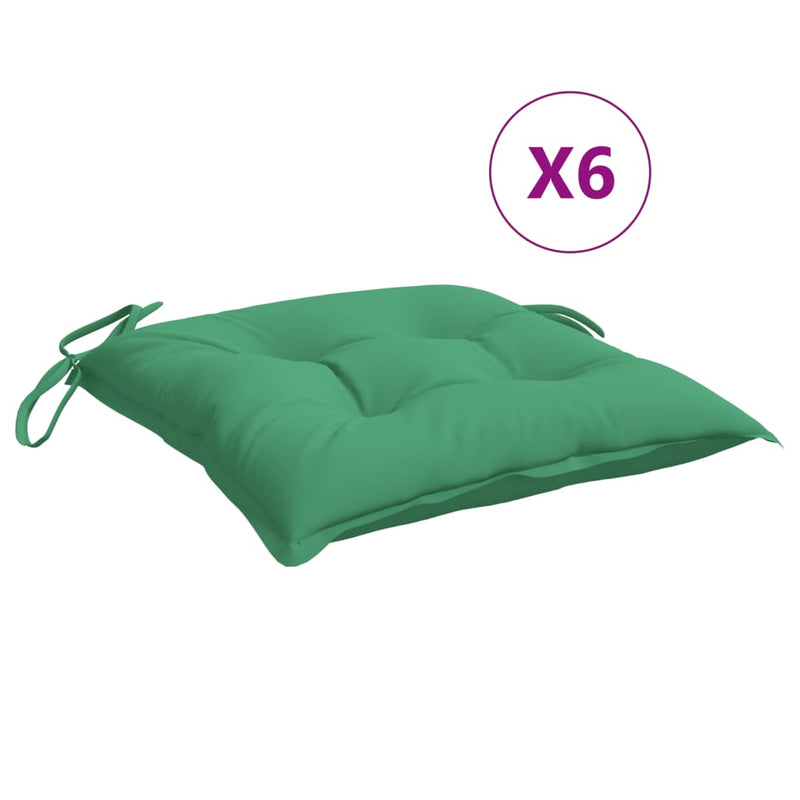 Afbeelding laden in galerijviewer, Vidaxl stoelkussens 6 st 40x40x7 cm oxford stof groen

